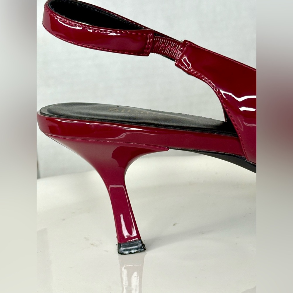 Women’s Susanny Pointed Toe Slingback Kitten Heel Pumps - Burgundy - size 10.5 - Picture 10 of 15